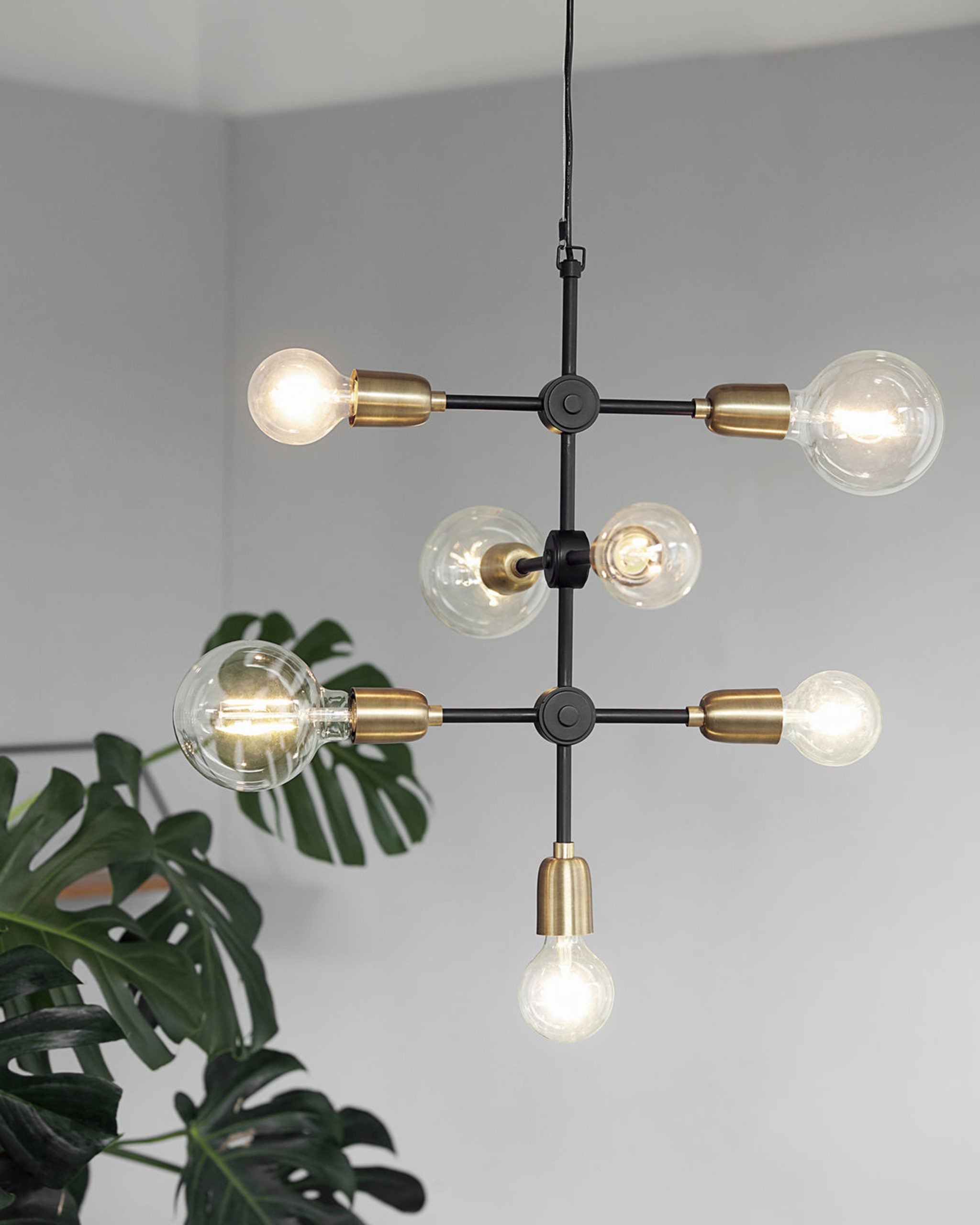 House Doctor Molecular Hanglamp Zwart Messing