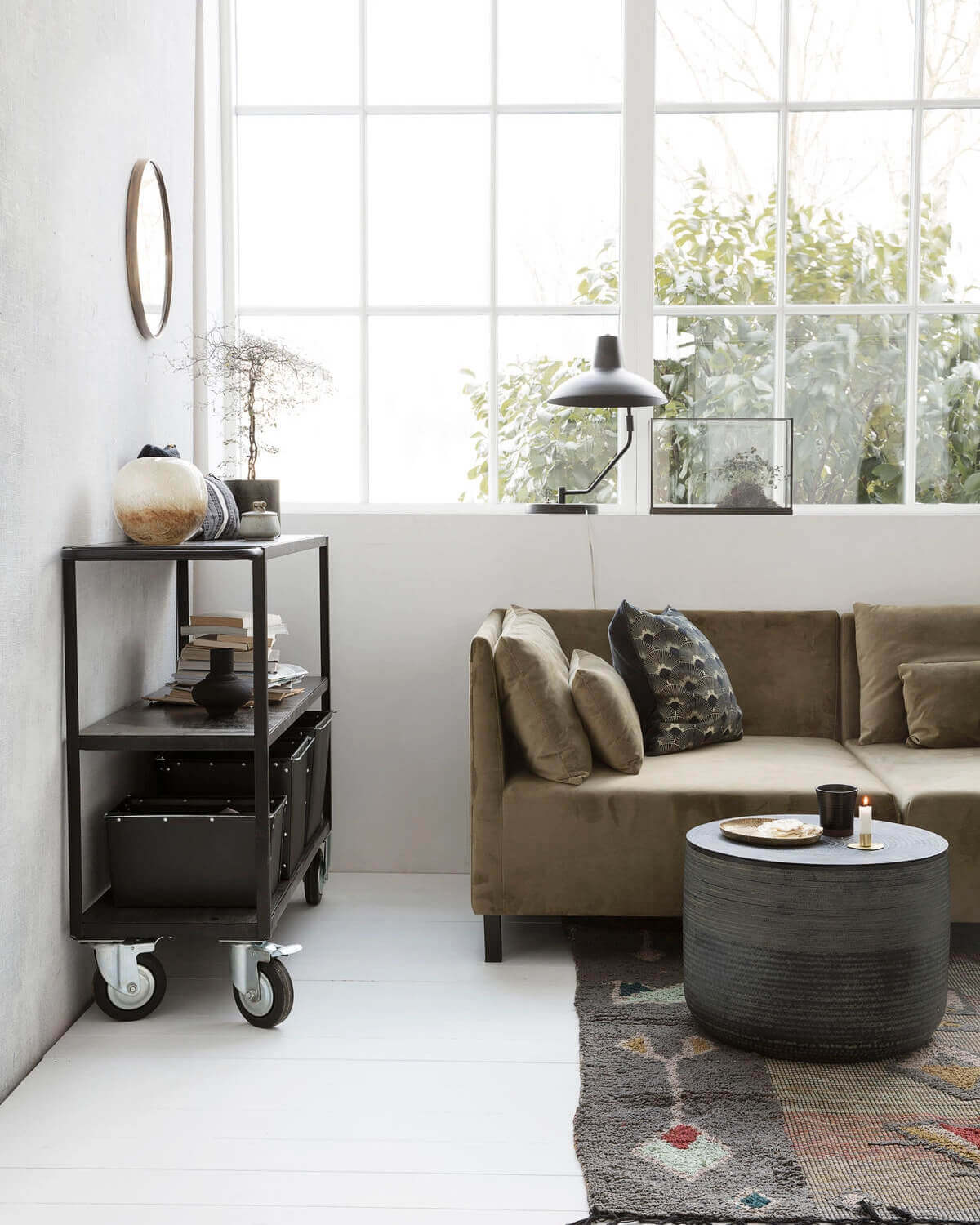 House Doctor lage trolley kast, zwart