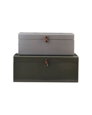 House Doctor Koffer Set Metal in Grijs/Groen