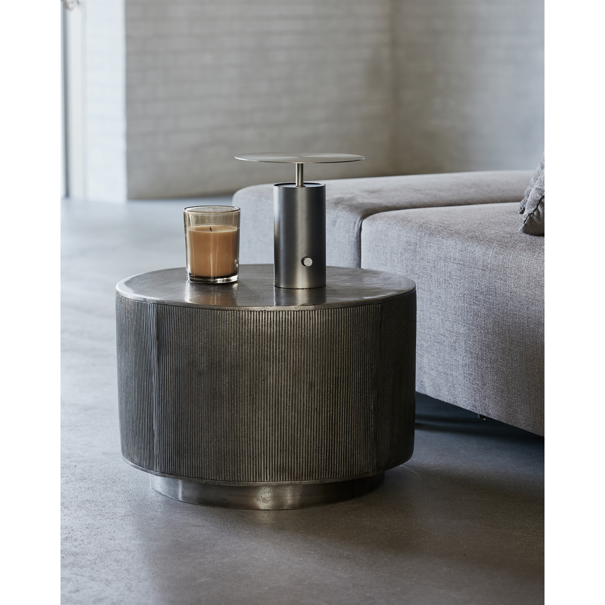 House Doctor Bijzettafel Rota Zilver Hoogte 35 cm