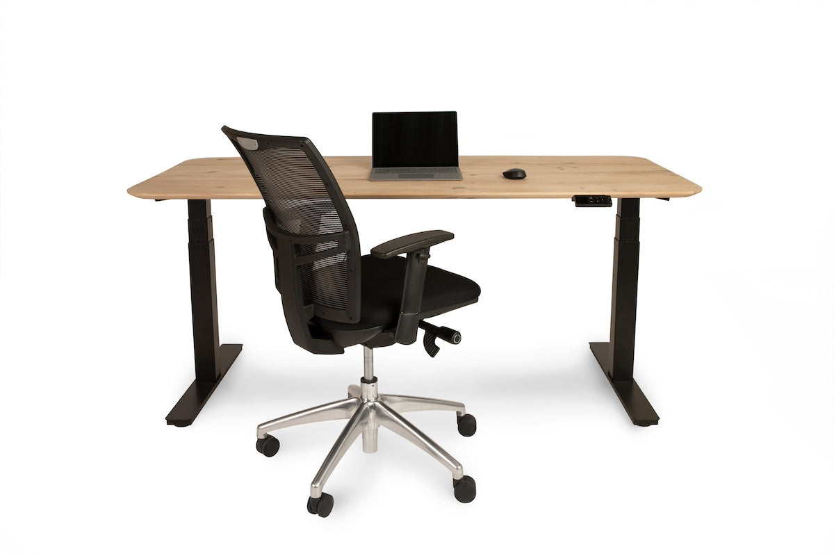 Zit sta bureau Vloon eiken blad 160x80 cm met facet rand
