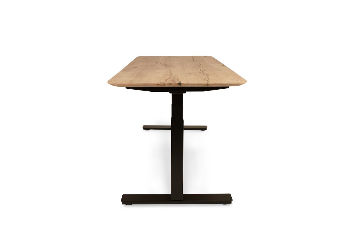 Zit sta bureau Vloon eiken blad 160x80 cm met facet rand