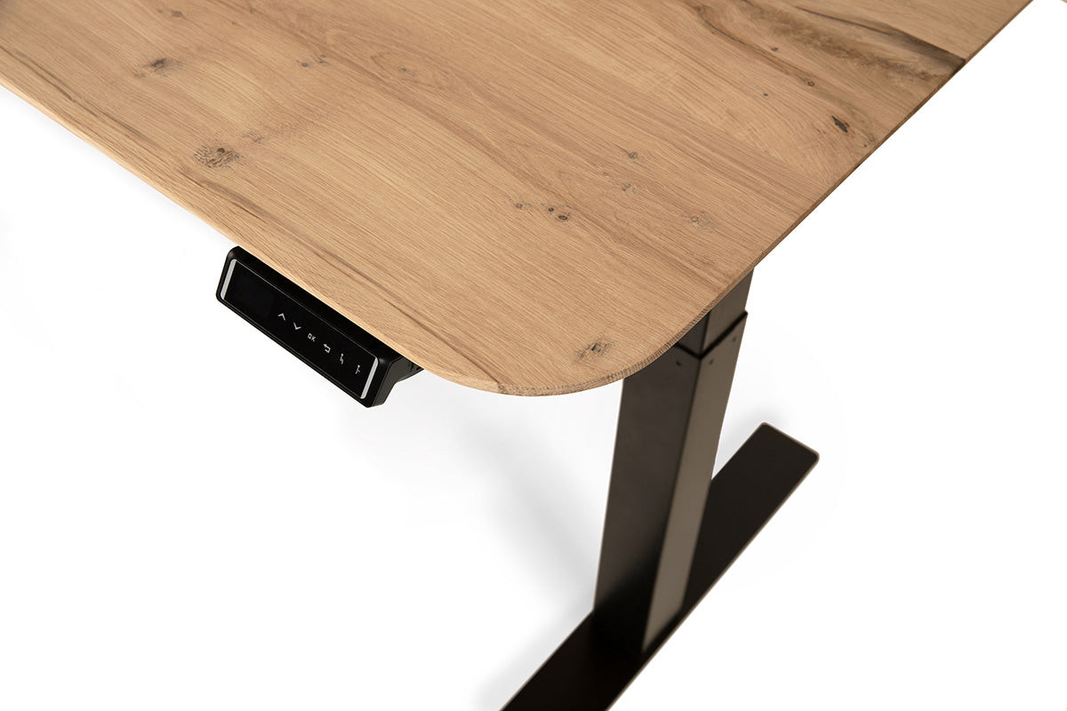Zit sta bureau Vloon eiken blad 180x80 cm met facet rand