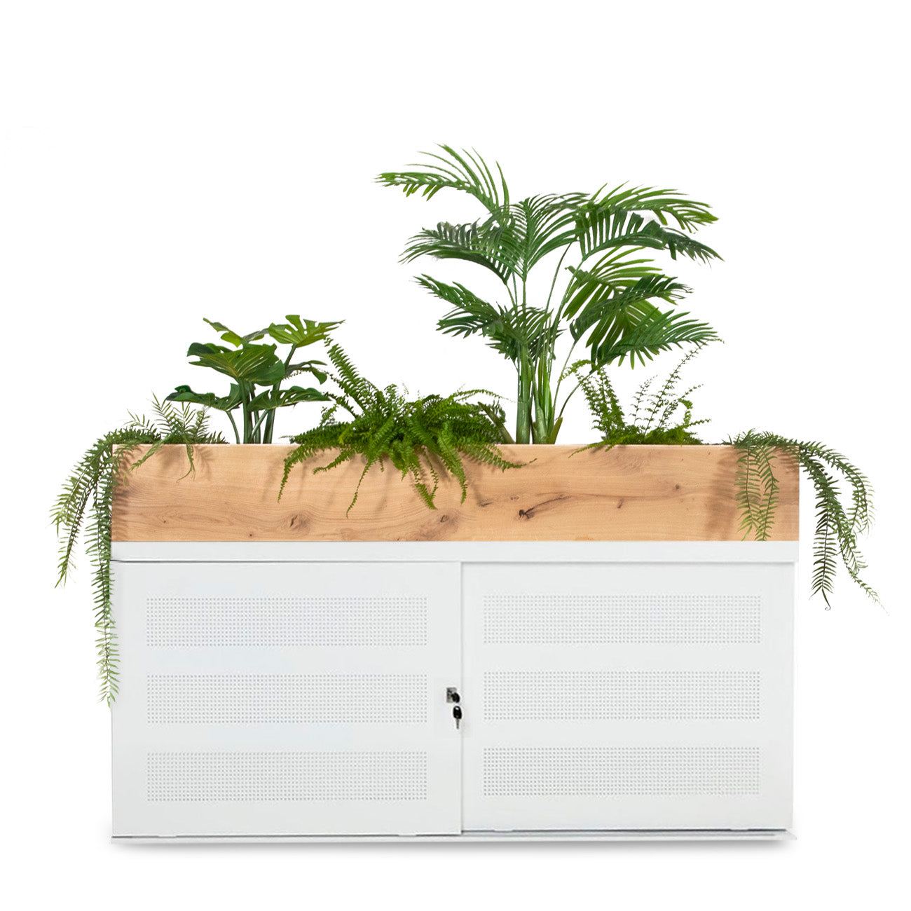 Lage schuifdeurkast akoestisch met plantenbak