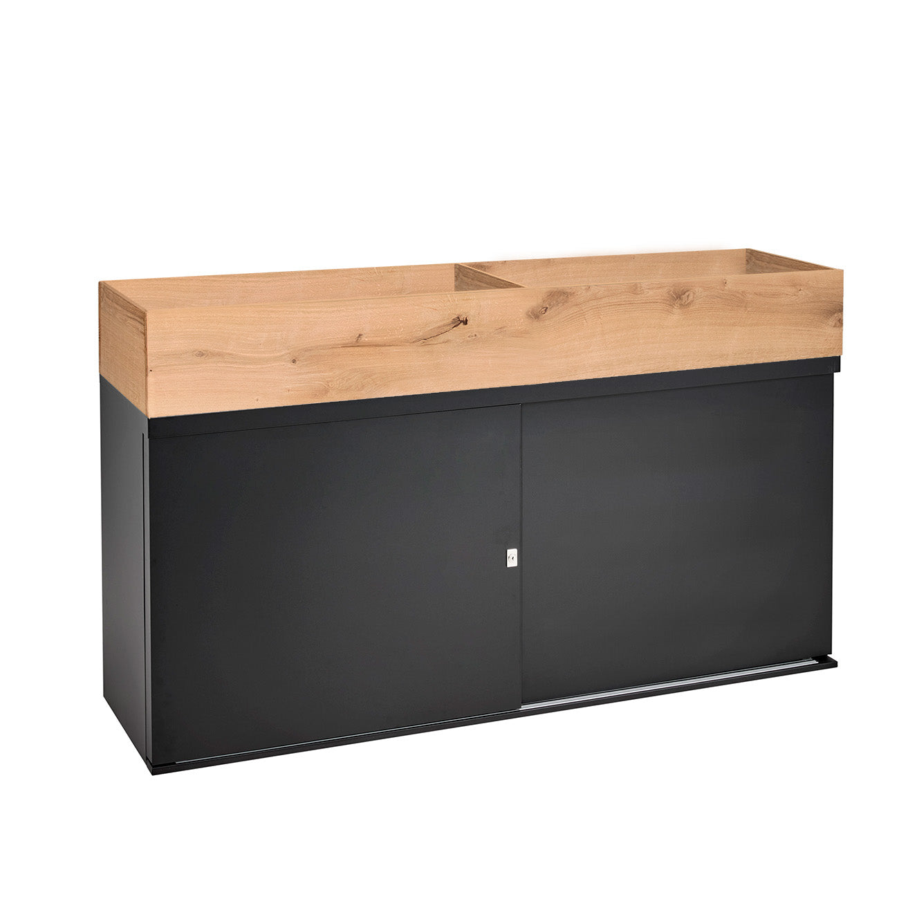 Lage schuifdeurkast met plantenbak