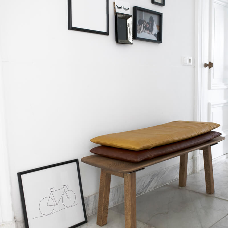 Lage Leren Hoofdbord Cognac