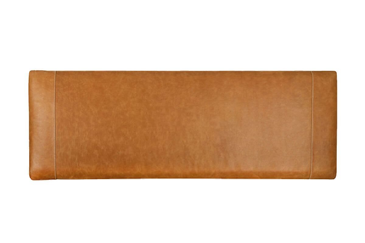 Medium Hoge Leren Hoofdbord Cognac