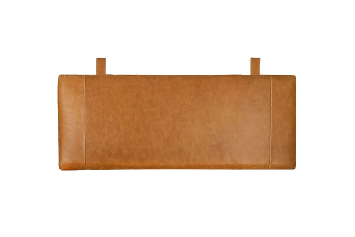 Lage Leren Hoofdbord Cognac