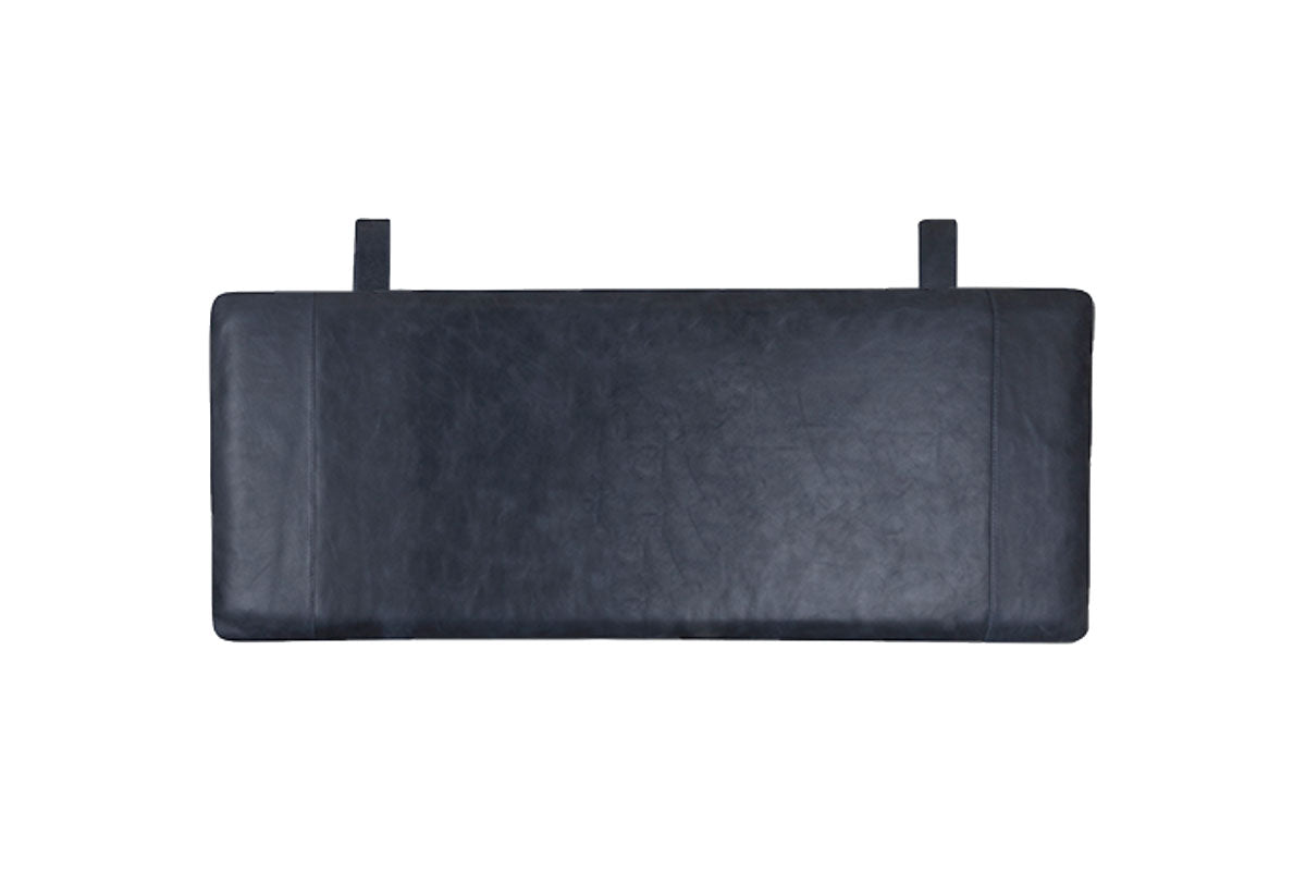 Lage Leren Hoofdbord Donkerblauw