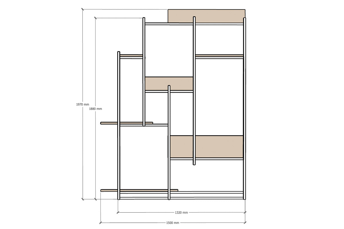Roomdivider bakken en planken kunstplanten pakket C