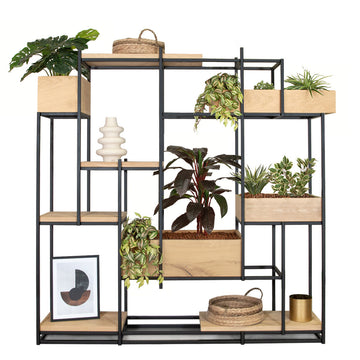 Roomdivider bakken en planken kunstplanten pakket C