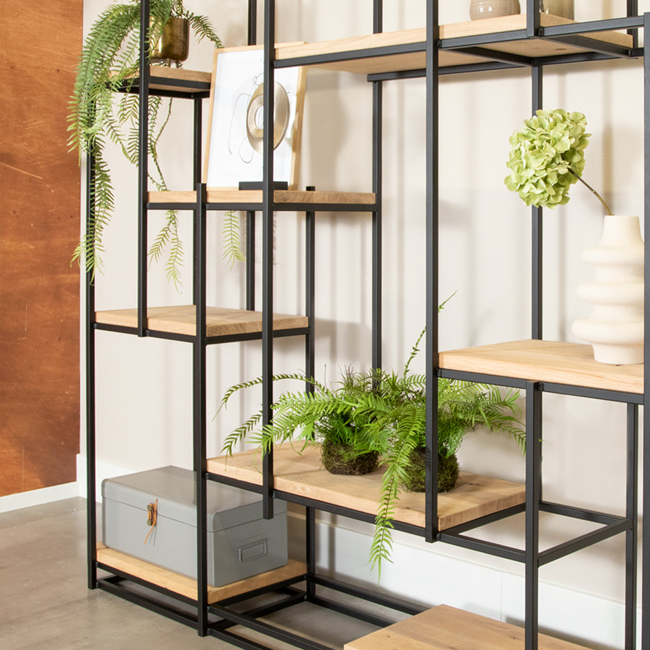 Roomdivider met eiken planken