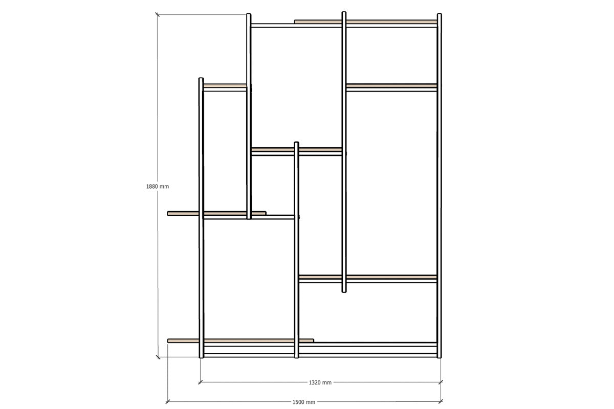 Roomdivider met eiken planken