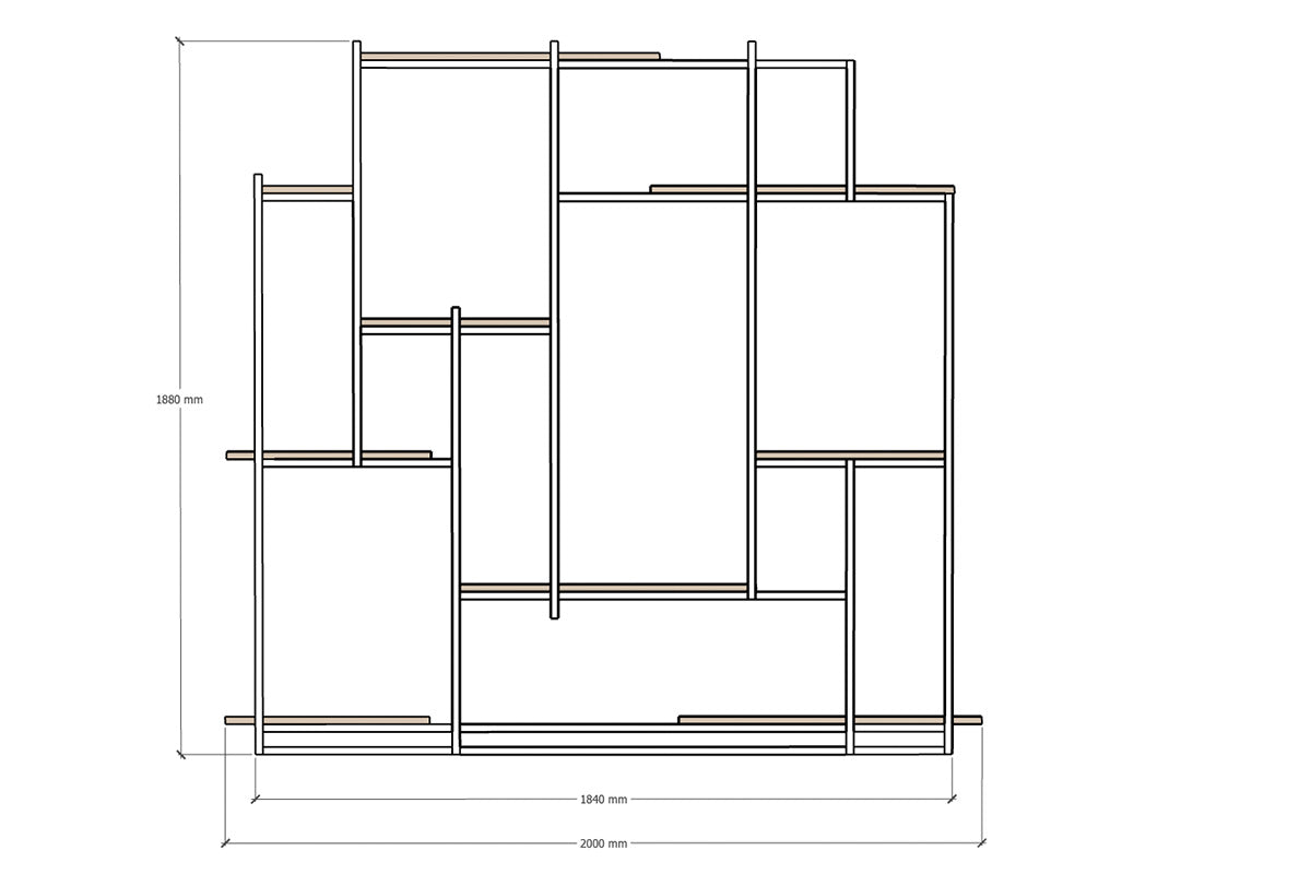 Roomdivider met eiken planken