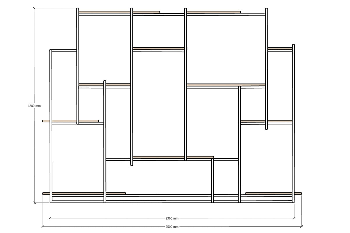 Roomdivider met eiken planken