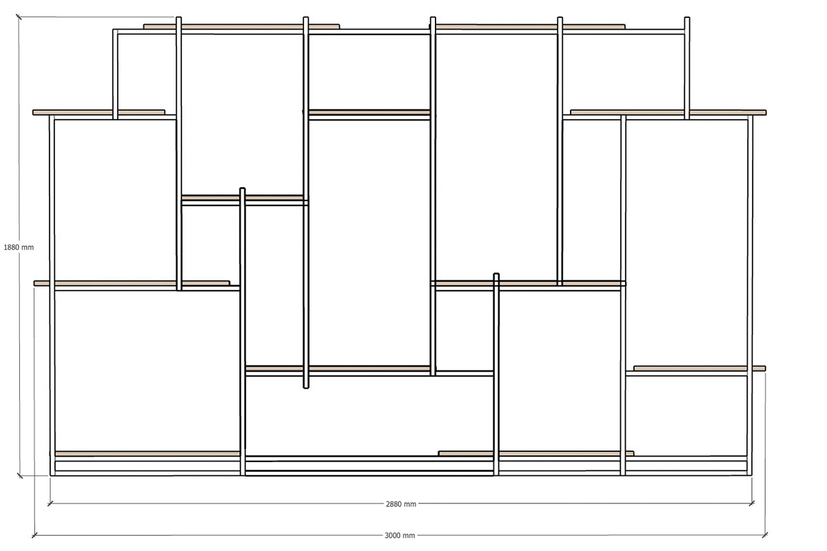 Roomdivider met eiken planken