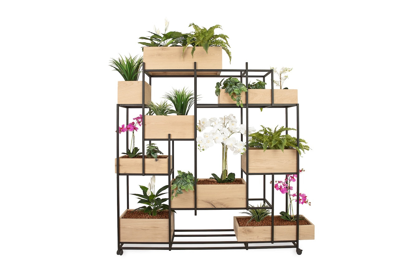 Roomdivider 200 cm met kunstplanten pakket B.1