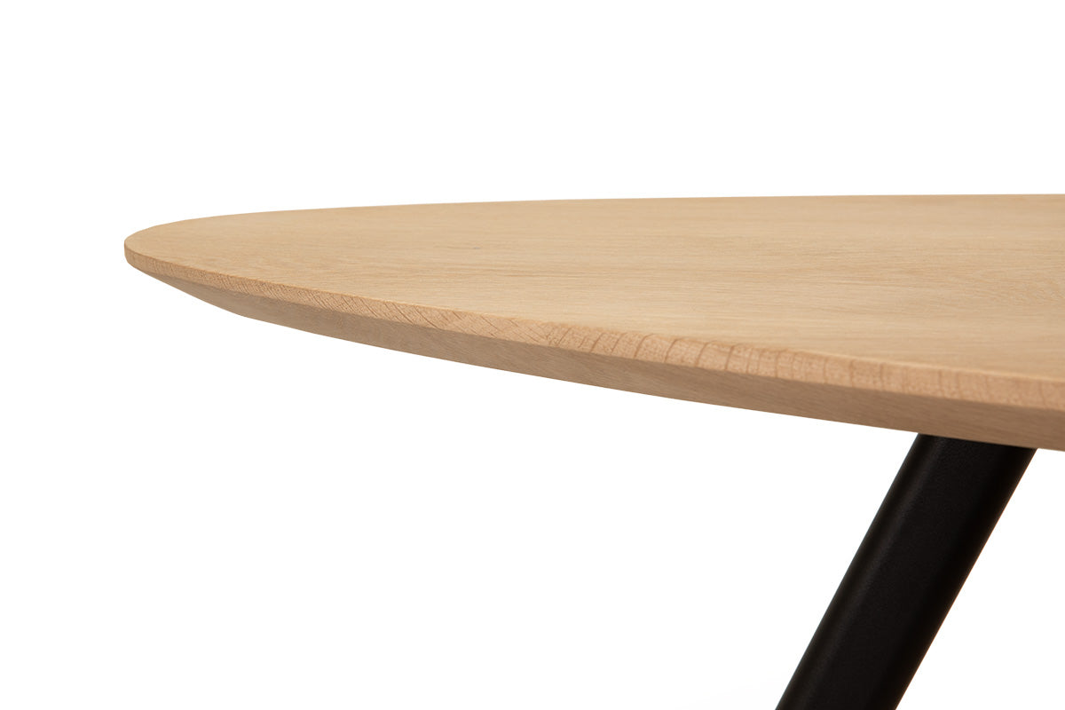 Kiezelvormige eiken salontafel klein