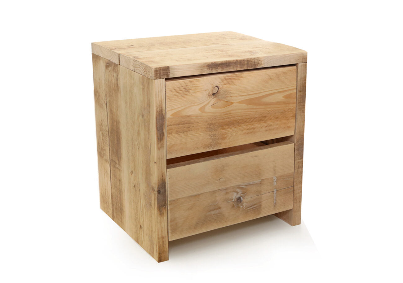 Steigerhout nachtkastje met 2 laden