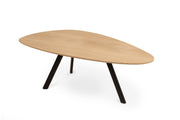 Kiezelvormige eiken salontafel groot