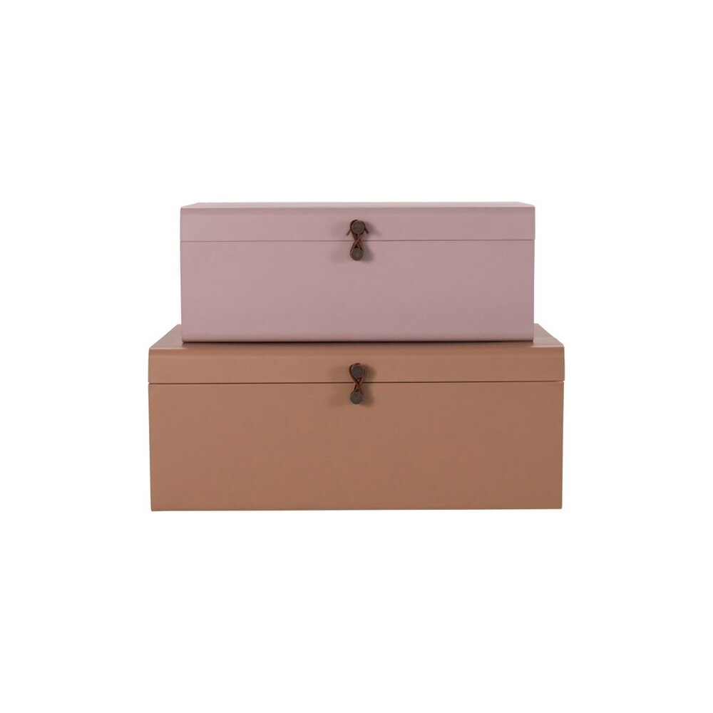 House Doctor Koffer Set Metal in Beige/Rose
