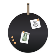 Magneetbord Mundo Zwart Rond 60 cm Band beige