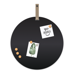 Magneetbord Mundo Zwart Rond 60 cm Band beige