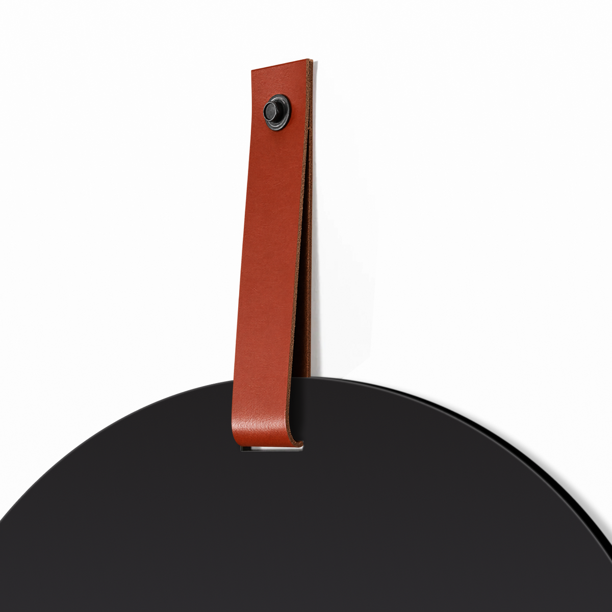 Magneetbord Mundo Zwart Rond 60 cm Band cognac