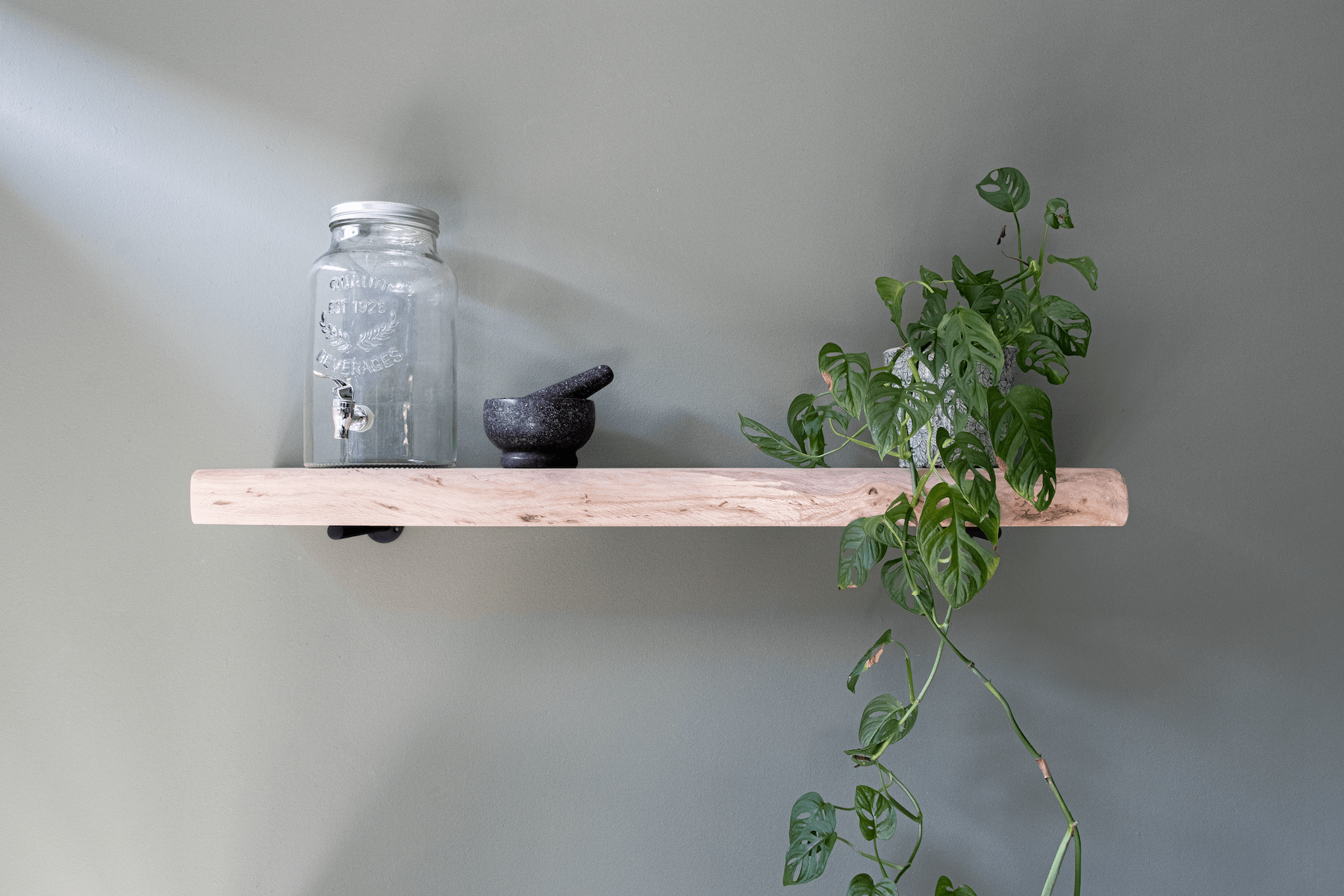 Wandplank met Boomstam rand 6 cm dik