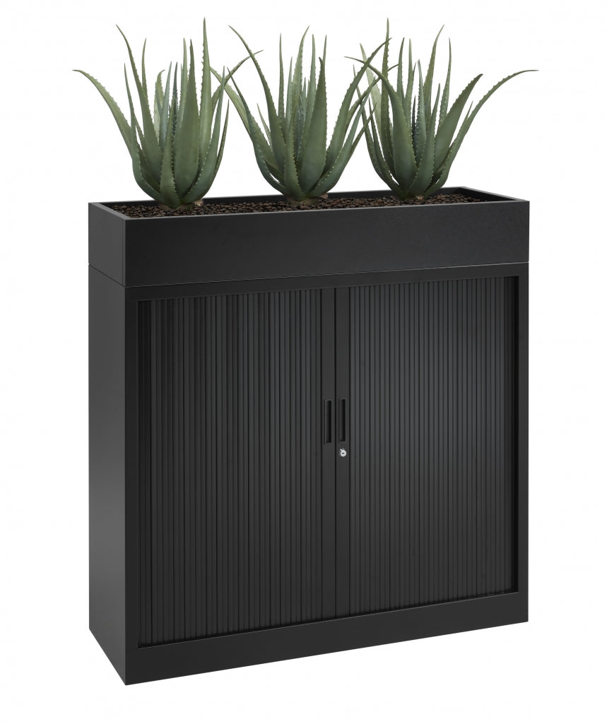 Roldeurkast met plantenbak