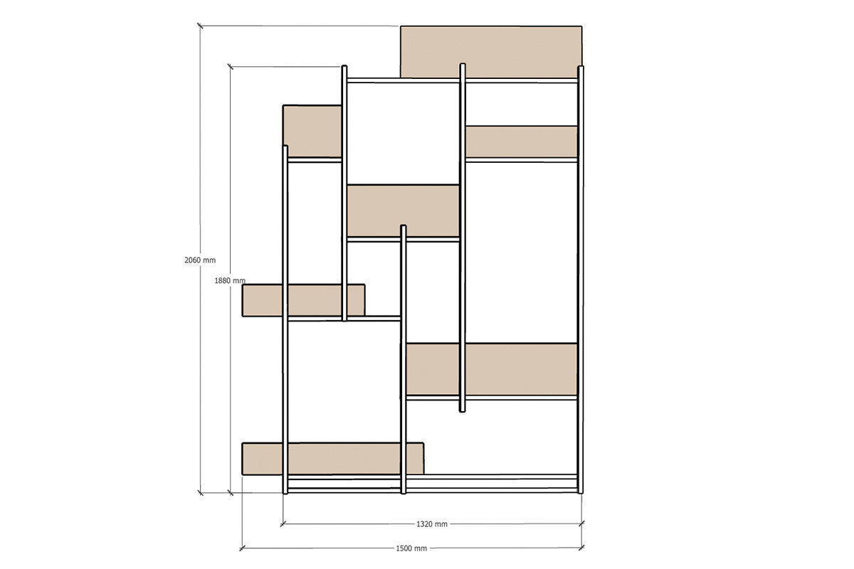 Roomdivider 150 cm met kunstplanten pakket A