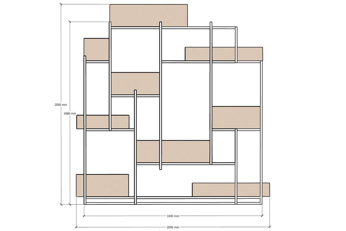 Roomdivider 200 cm met kunstplanten pakket B.2