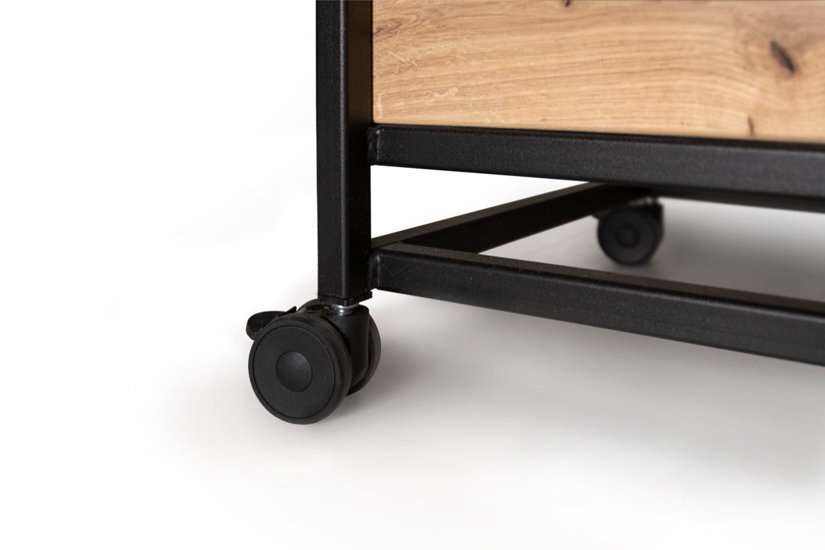 Stalen roomdivider op wielen