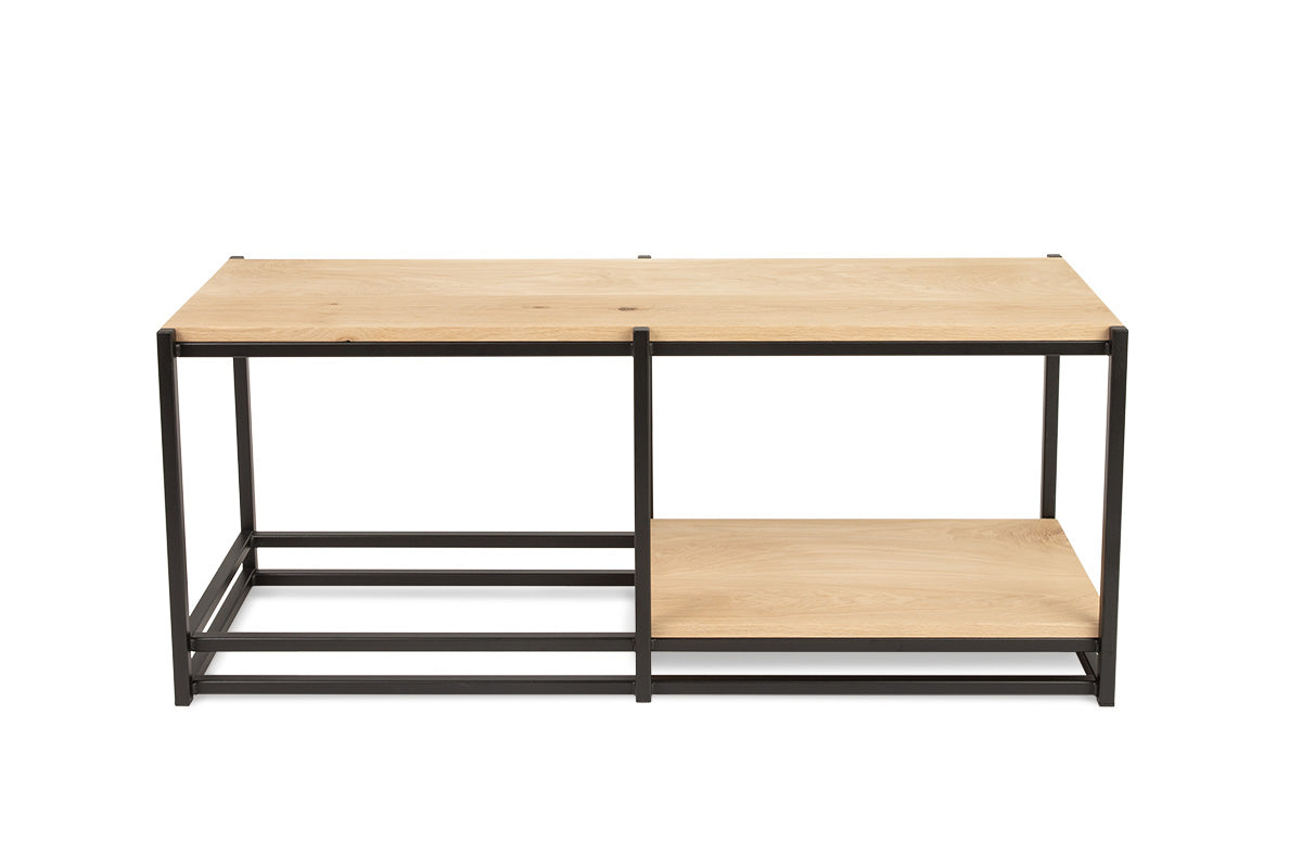 Salontafel Duijn van staal en eiken 120x40 cm
