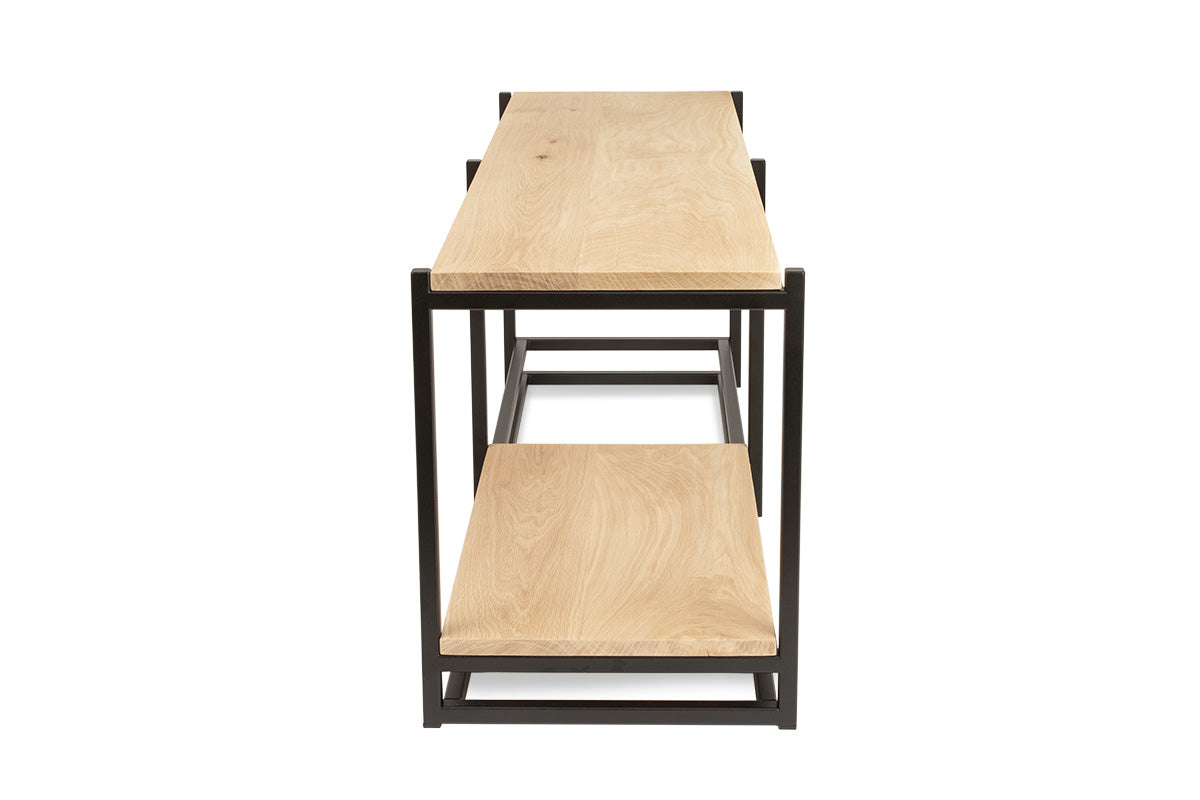 Salontafel Duijn van staal en eiken 120x40 cm
