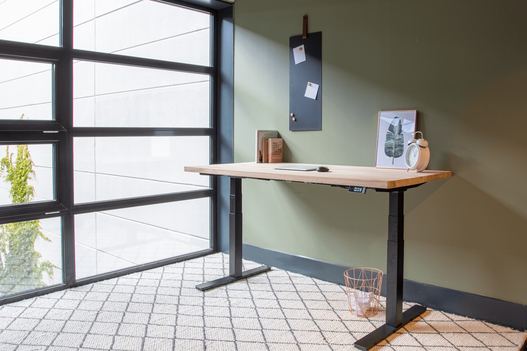 Zit sta bureau Eikenhout 200 cm