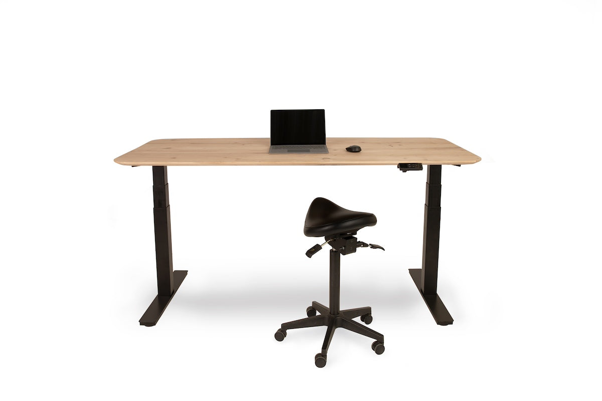 Zit sta bureau Vloon eiken blad 160x80 cm met facet rand
