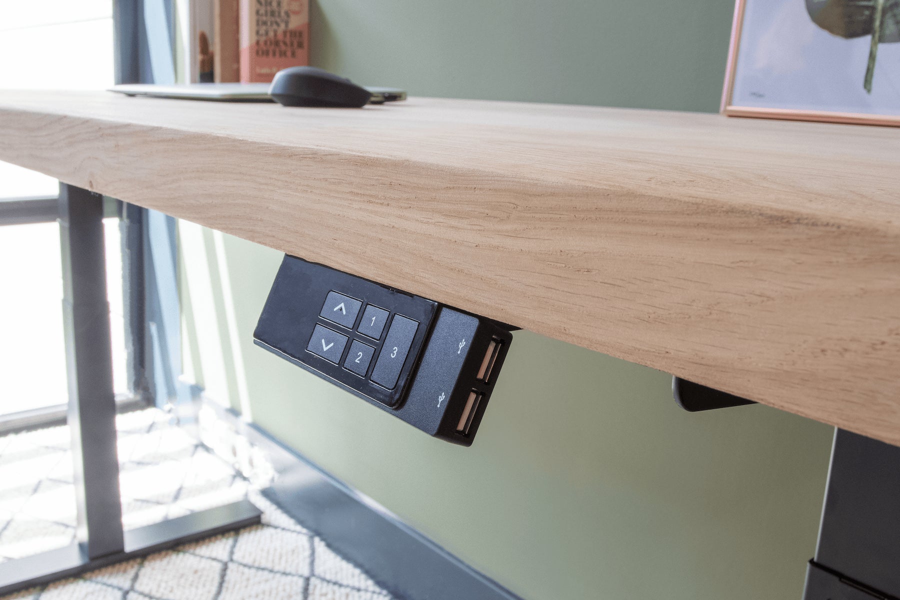 Zit sta bureau Eikenhout 200 cm