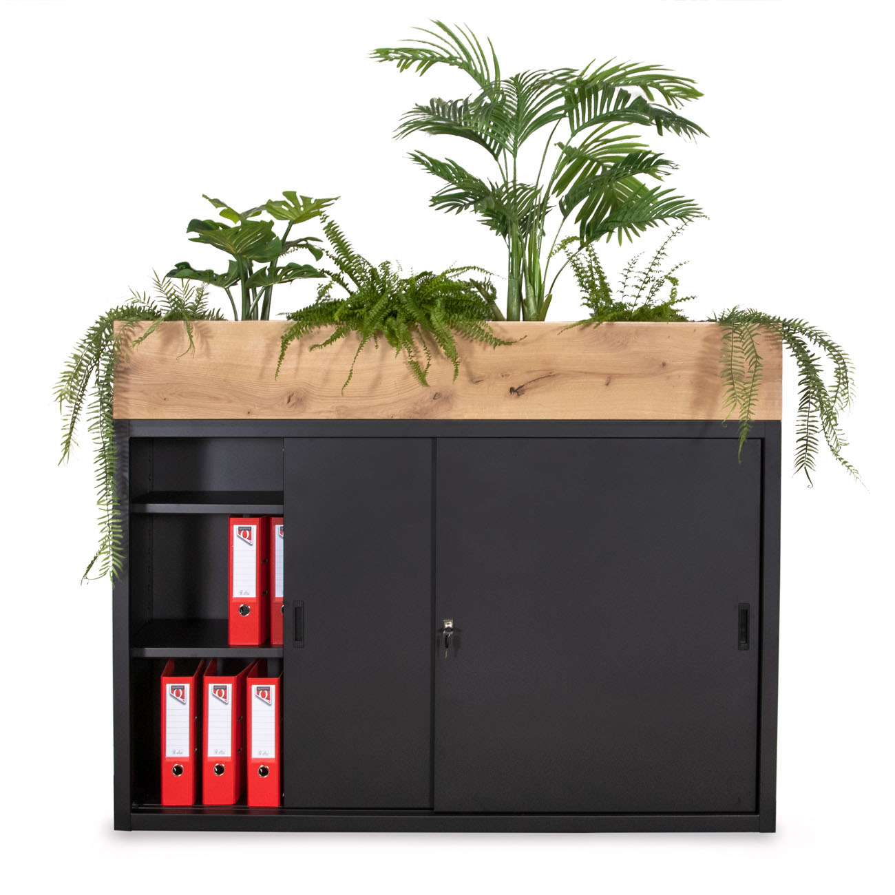 verkorten Bediende Wizard Room divider van hout en staal met planten 100x160cm | GUSSTA